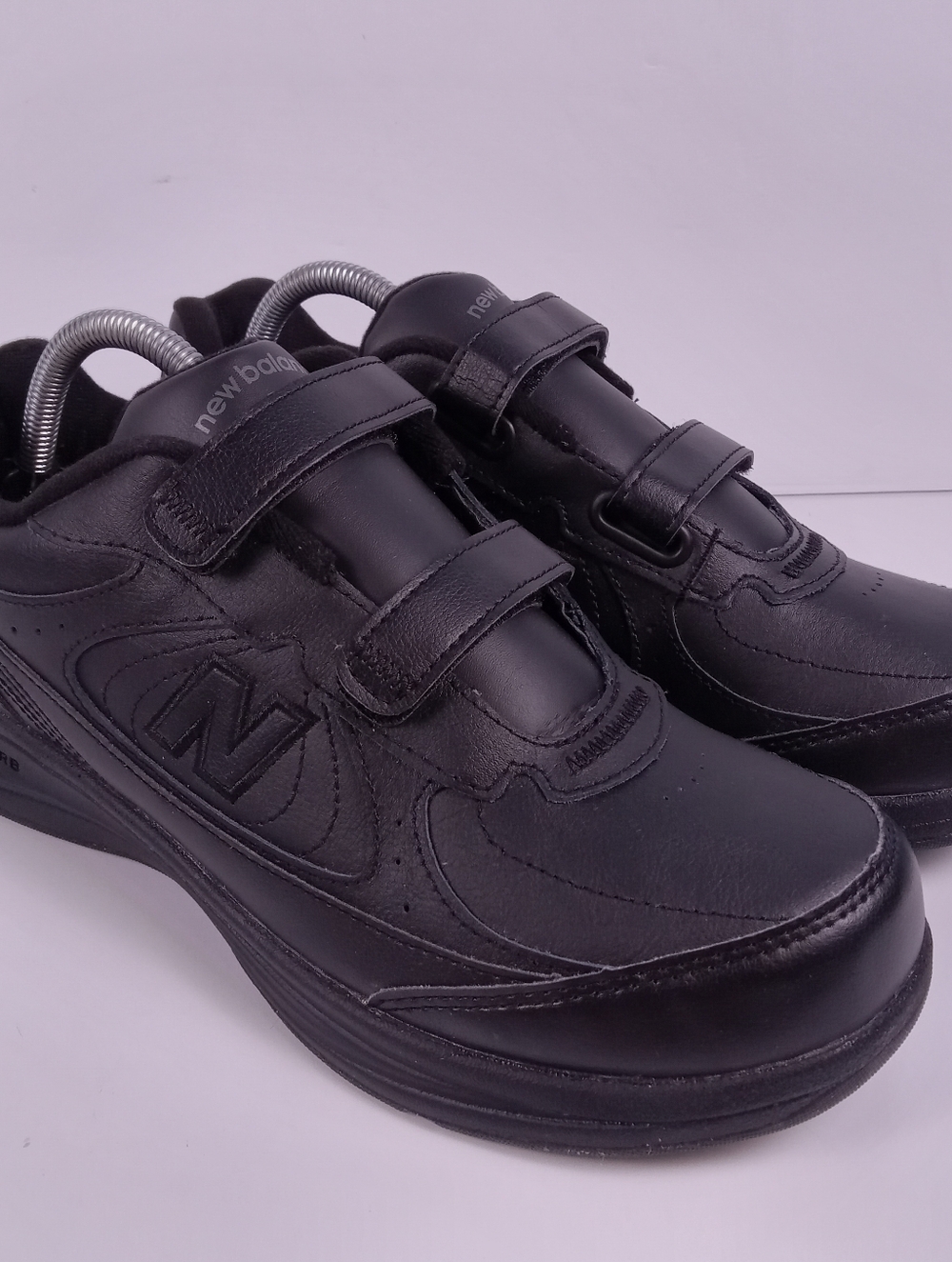 New Balance 577 SL-2 Shoes Womens Size 10 D Wide Black Leather Walking Hook Loop